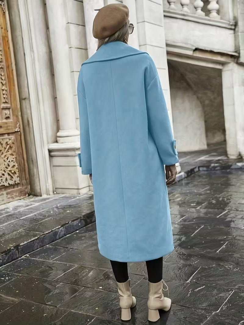 Damski Długi Płaszcz z Guzikami