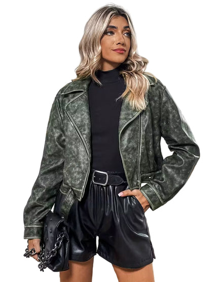 Damska Kurtka Z Asymetrycznym Zamkiem