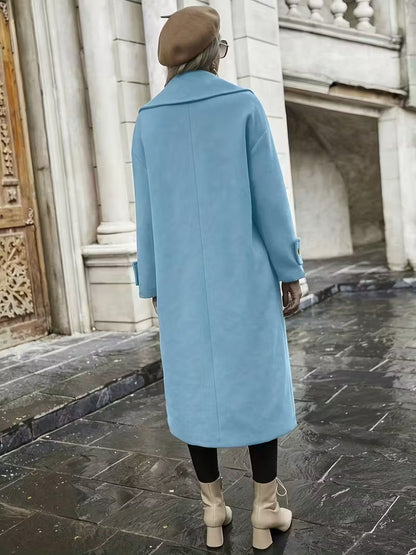 Damski Długi Płaszcz z Guzikami