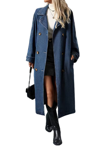 Damski Długi Płaszcz z Paskiem