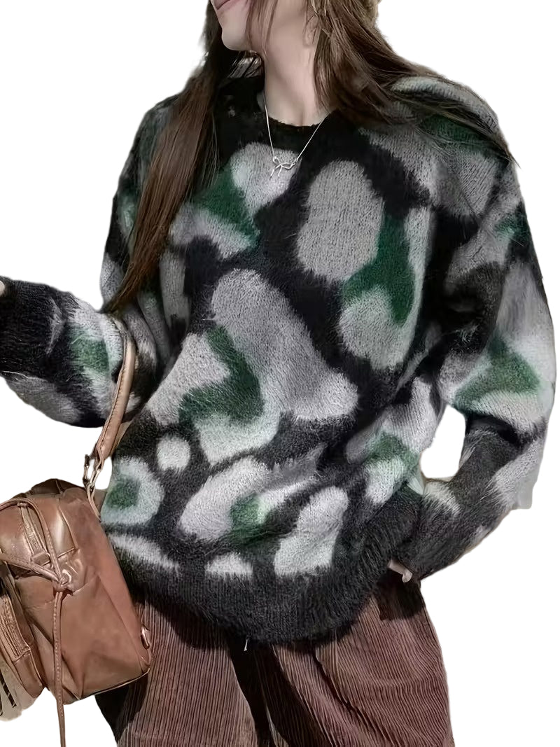 Damski Sweter z Abstrakcyjnym Wzorem