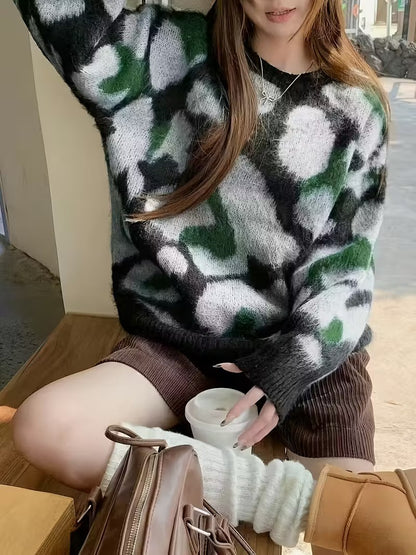 Damski Sweter z Abstrakcyjnym Wzorem