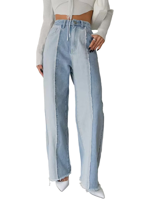 Damskie Spodnie z Wysokim Stanem i Szerokimi Nogawkami